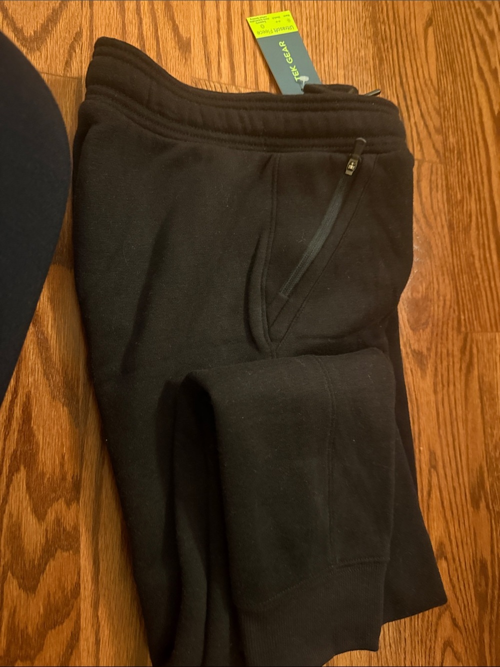 Girl Black Sweatpants with Zip Pocket